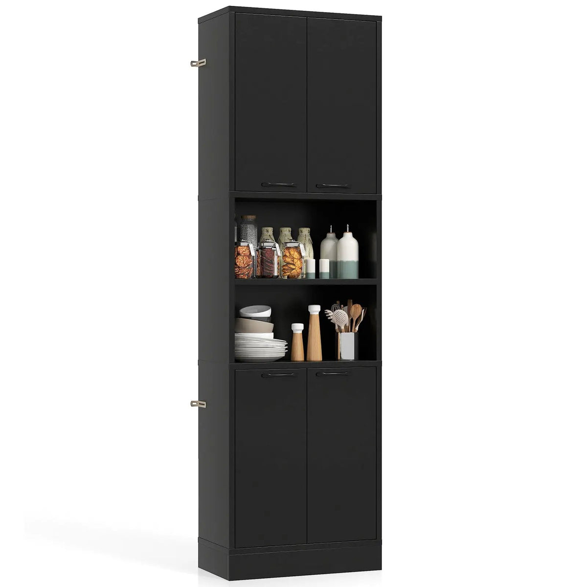 75 Inch Kitchen Pantry Cabinet Tall Cupboard with Doors and Shelves, photo 3 of 10