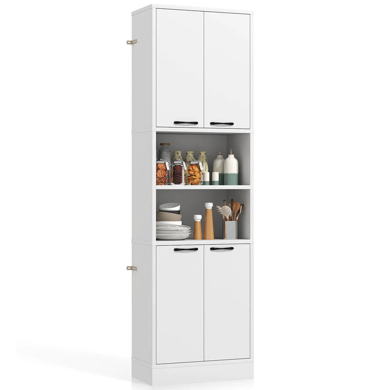 75 Inch Kitchen Pantry Cabinet Tall Cupboard with Doors and Shelves by DirectDeals