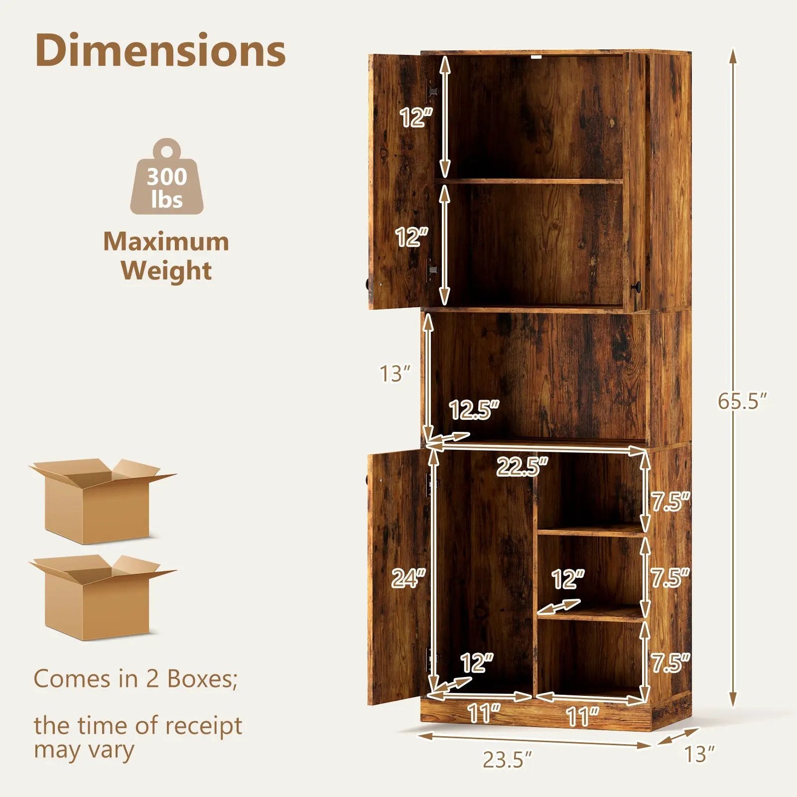 Kitchen Pantry Storage Cabinet with Microwave Stand and Open Shelves by DirectDeals