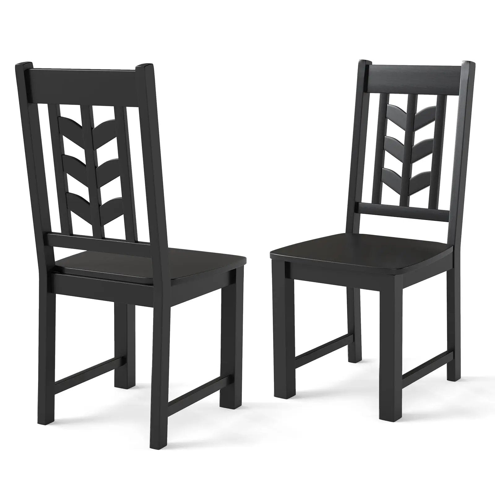 Kitchen Side Dining Chair Set of 2 with Rubber Wood Frame by DirectDeals