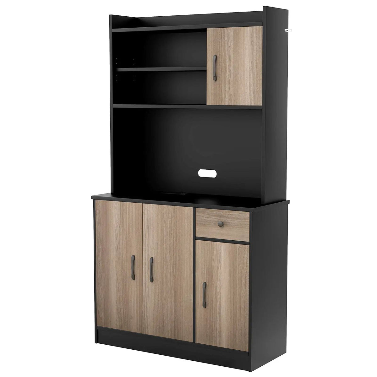 4-Door Freestanding Kitchen Buffet with Hutch and Adjustable Shelves, photo 5 of 16