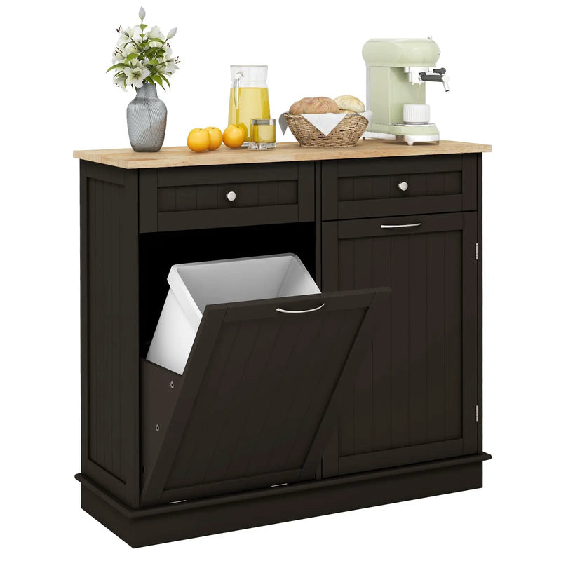 Kitchen Tilt Out Trash Cabinet with 2 Drawers and Adjustable Shelf by DirectDeals