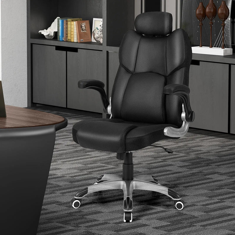 Kneading Massage Office Chair with Adjustable Headrest-Black by DirectDeals