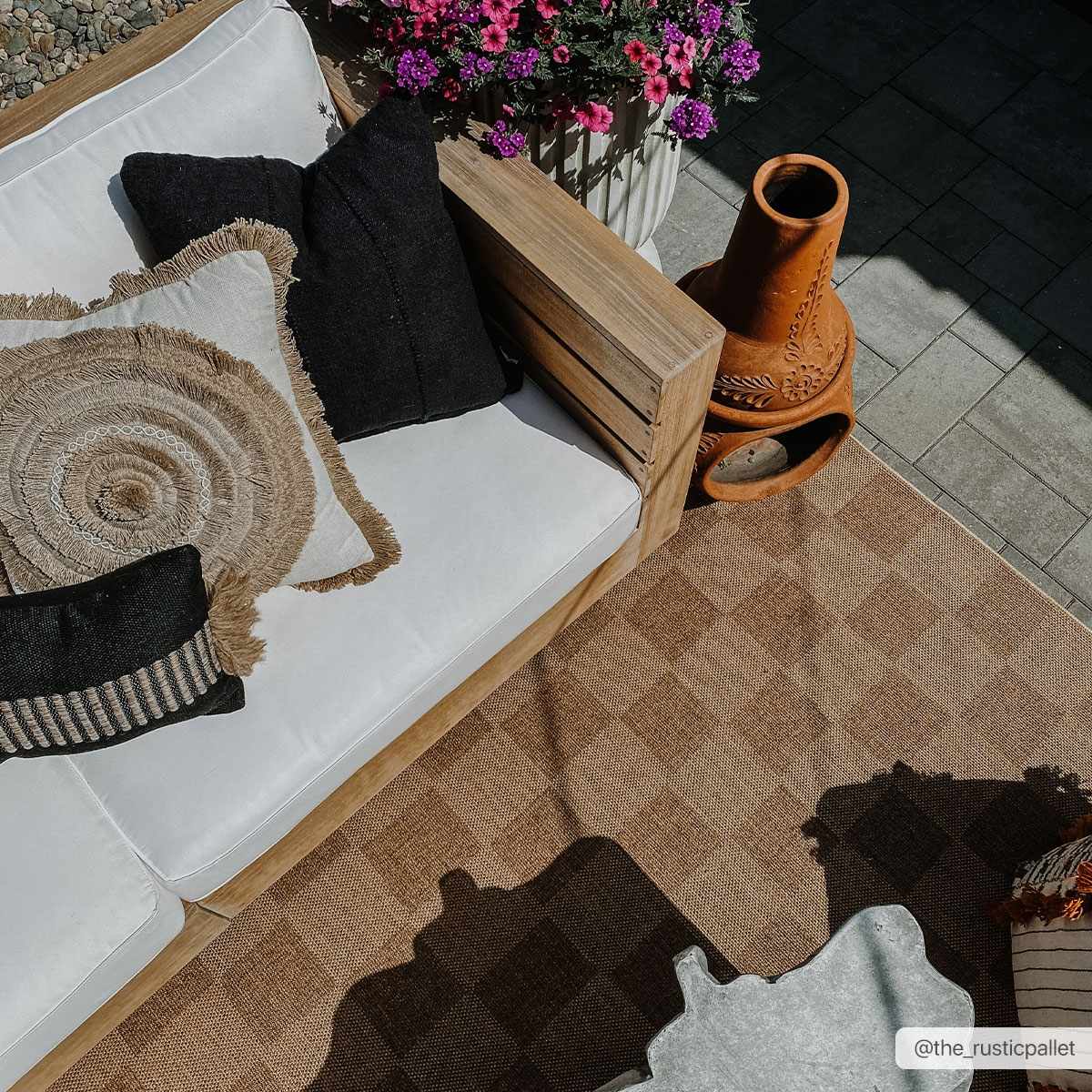Kuval Checkered Brown Outdoor Rug by Boutique Rugs