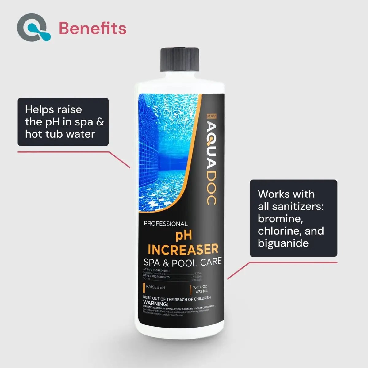 Spa Balancer Kit - pH Increaser + pH Decreaser + Calcium Increaser by AquaDoc
