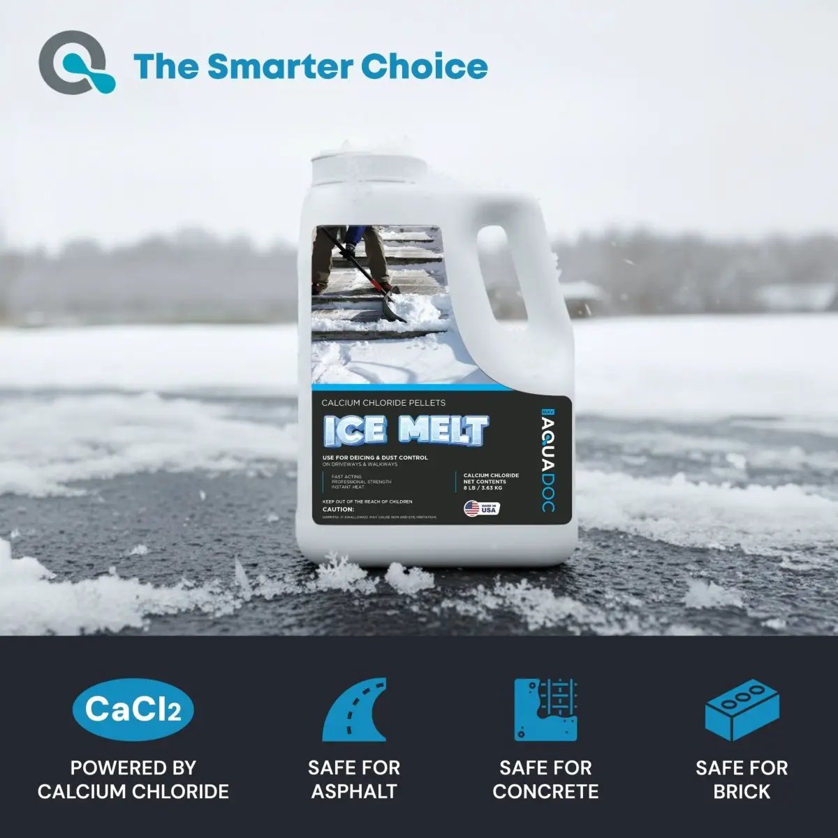 AquaDoc Ice Melt Safe for Concrete - Calcium Chloride by AquaDoc