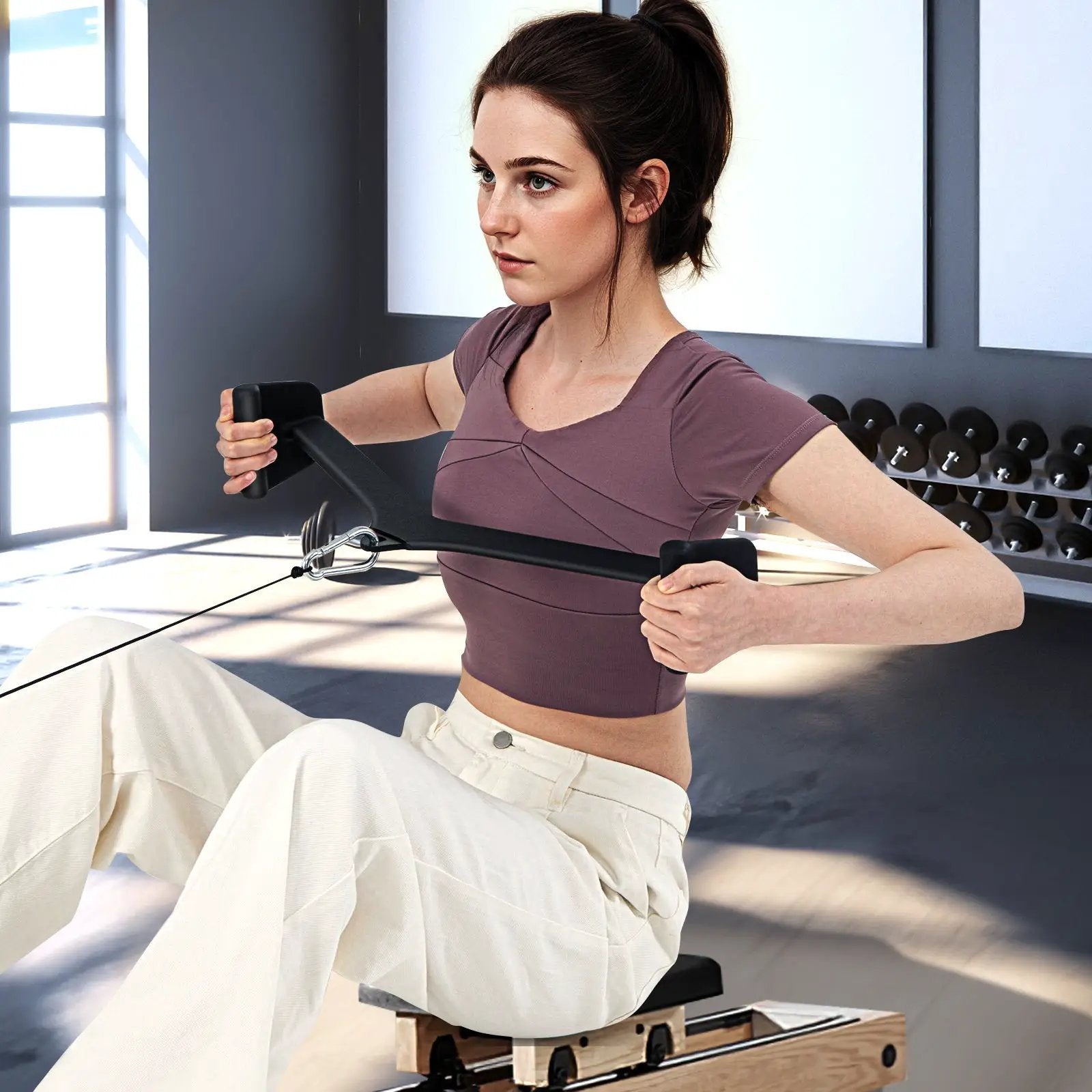 LAT Pulldown Attachment Set for Home Gym Fitness by DirectDeals