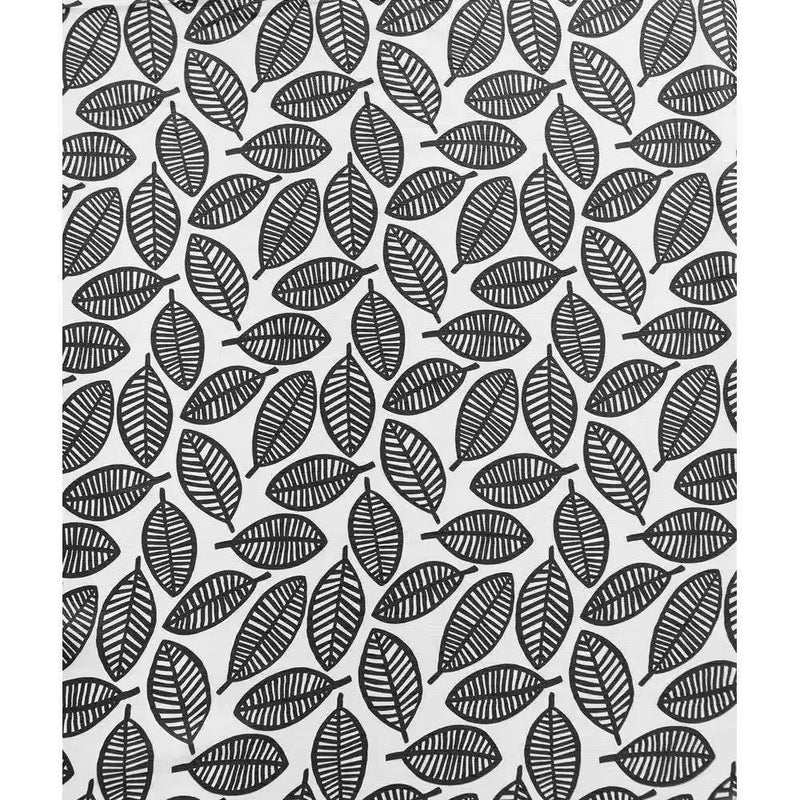 72-inch Black White Leaf Pattern Shower Curtain in 100-Percent Polyester Fabric by HomePacific