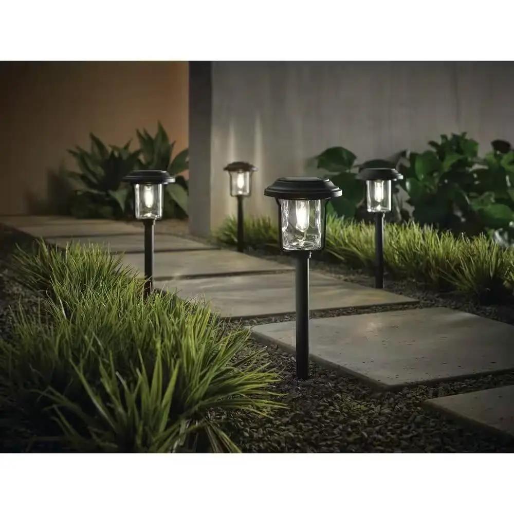 4 Pack - Solar LED Light Set - Outdoor Path Lighting in Black by HomePacific