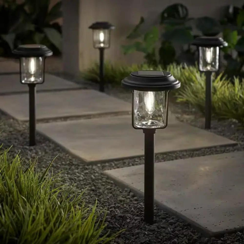 4 Pack - Solar LED Light Set - Outdoor Path Lighting in Black by HomePacific