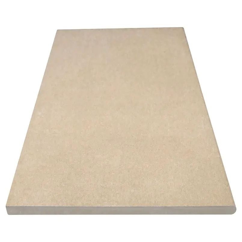 Tierra Beige Matte Travertine Look Porcelain Pool Copings 13x24 angled view