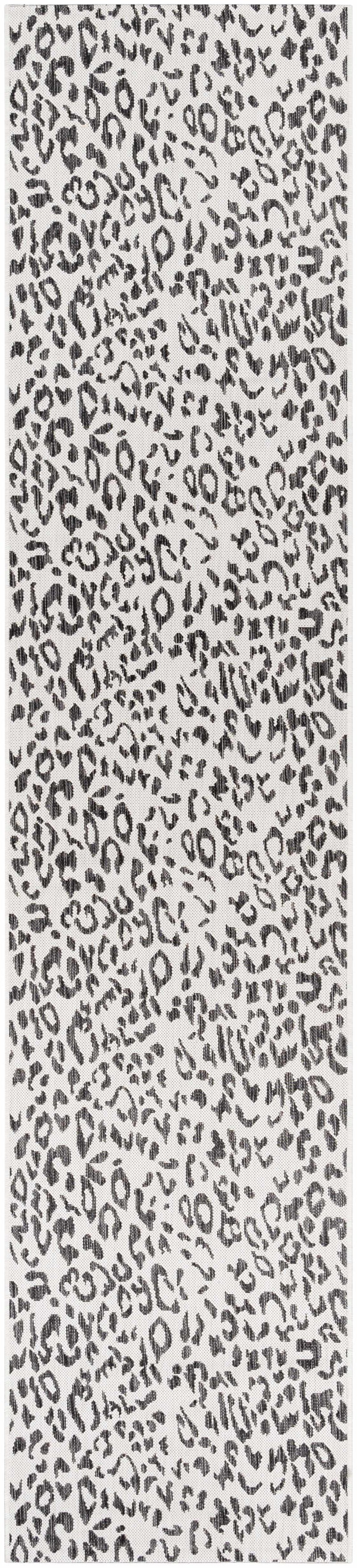 Alderbury White Leopard Print Outdoor Rug by Boutique Rugs