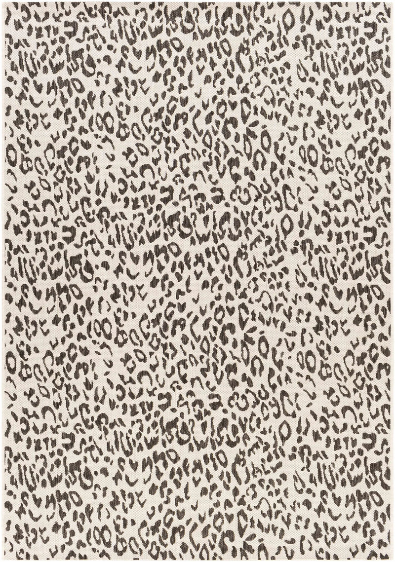 Alderbury White Leopard Print Outdoor Rug by Boutique Rugs