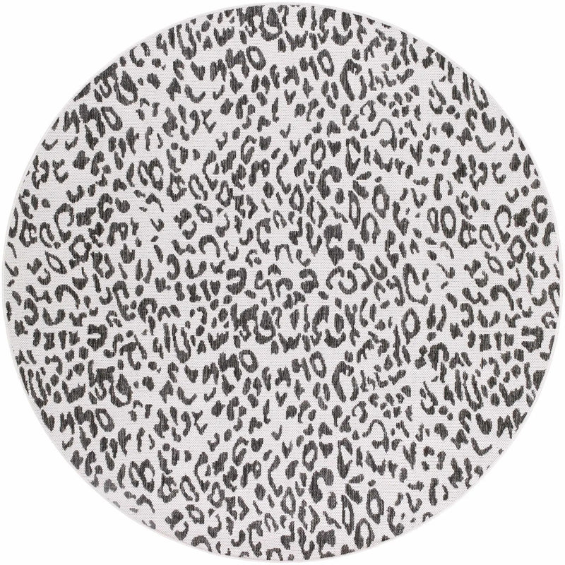 Alderbury White Leopard Print Outdoor Rug by Boutique Rugs