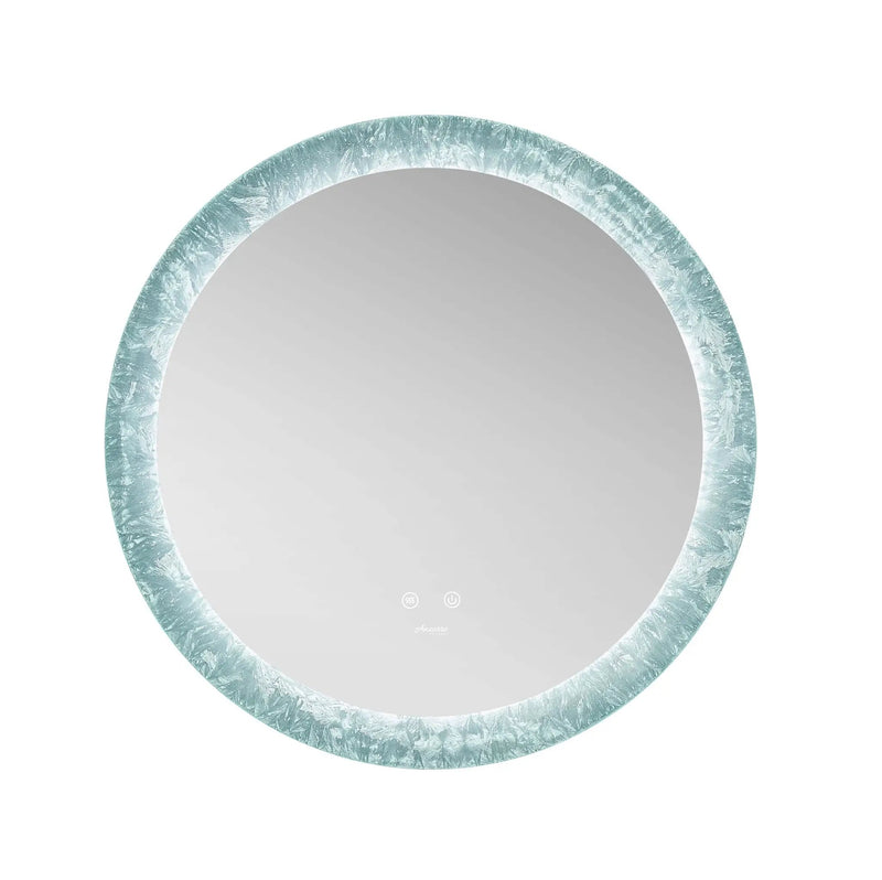 Frysta Round LED Frameless Mirror with Dimmer and Defogger by Ancerre Designs