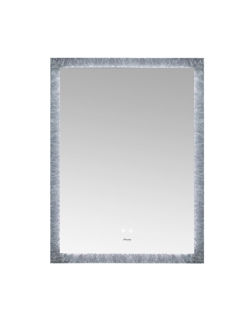 Frysta LED Frameless Rectangular Mirror Lighted Bathroom Vanity with Dimmer and Defogger by Ancerre Designs