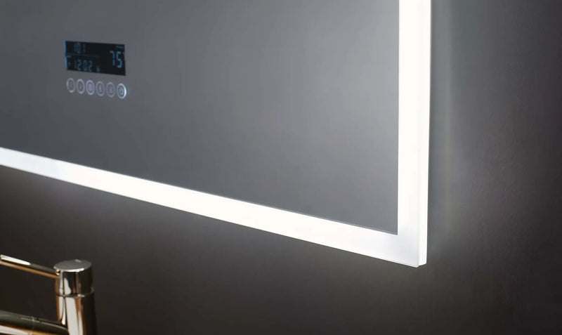 Immersion LED Lighted Bathroom Vanity Mirror with Bluetooth, Defogger, and Digital Display by Ancerre Designs