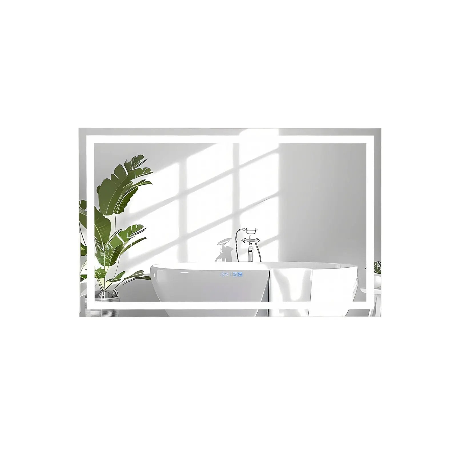 LED Bathroom Mirror Wall Mounted Rectangle Mirror with 3-Color Dimmable Lights by DirectDeals