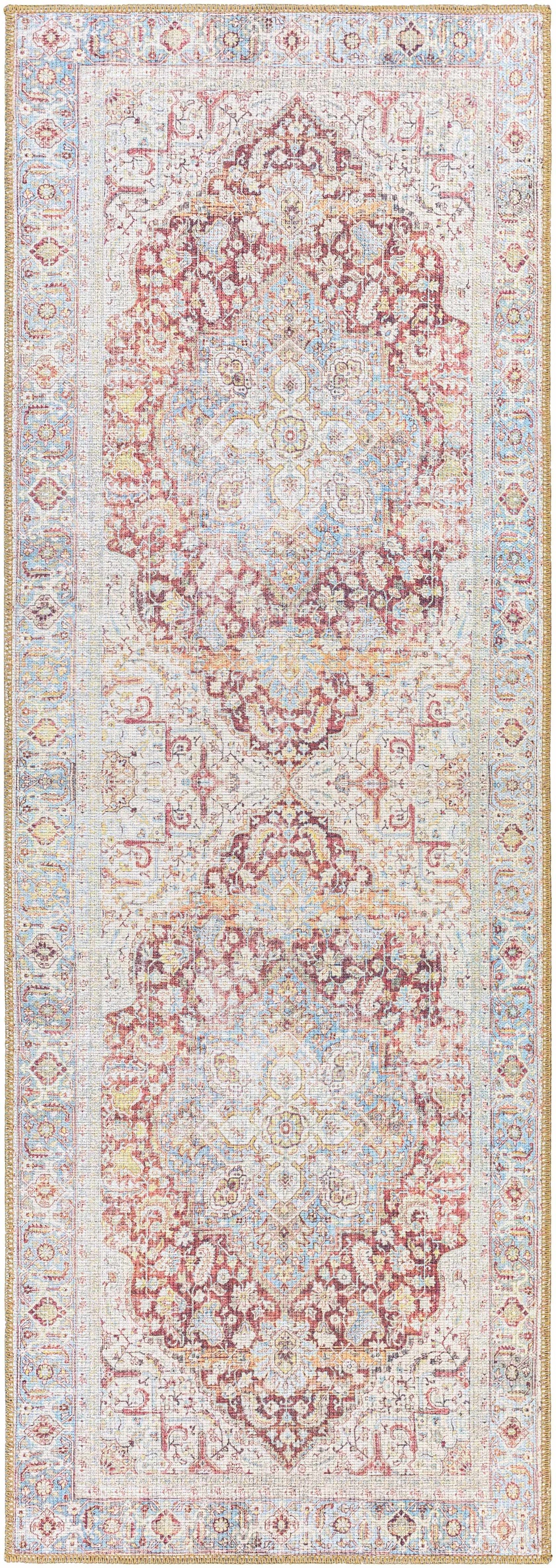 Cream Rust Leeston Washable Rug - Clearance, photo 15 of 18