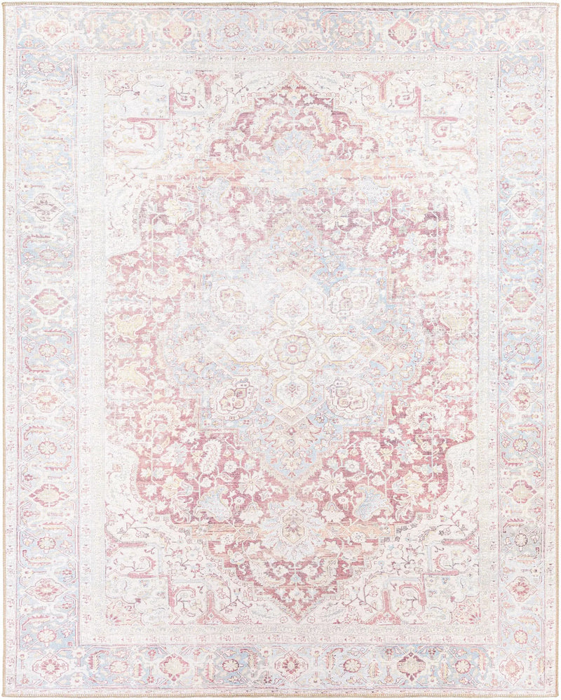 Cream Rust Leeston Washable Rug - Clearance by Boutique Rugs