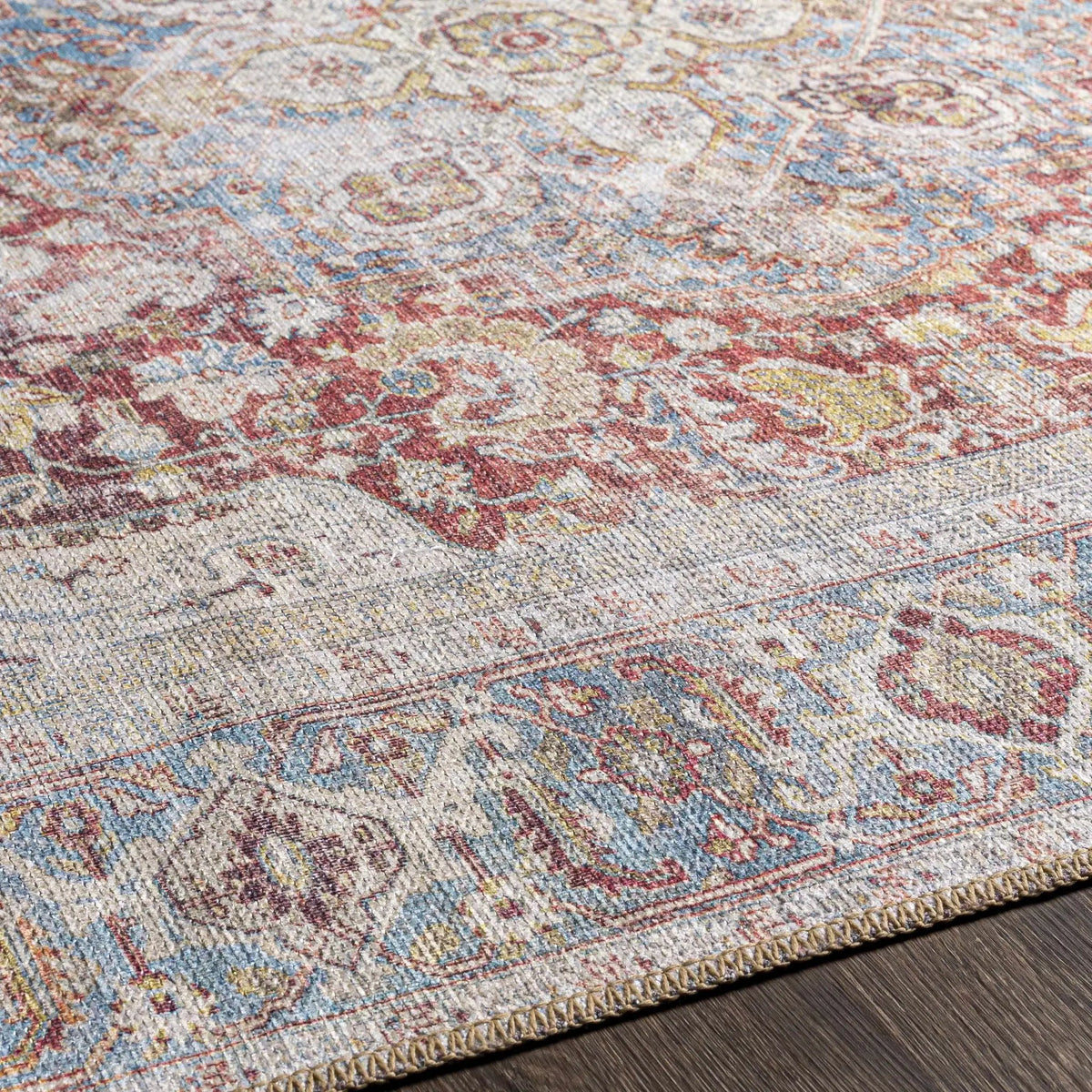 Cream Rust Leeston Washable Rug - Clearance, photo 18 of 18