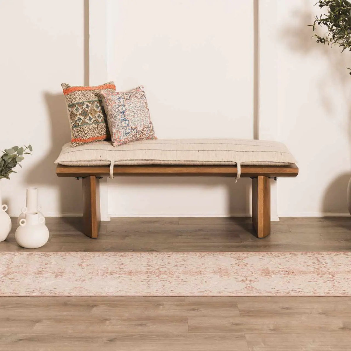 Zora Pink Area Rug, installed in a room 2