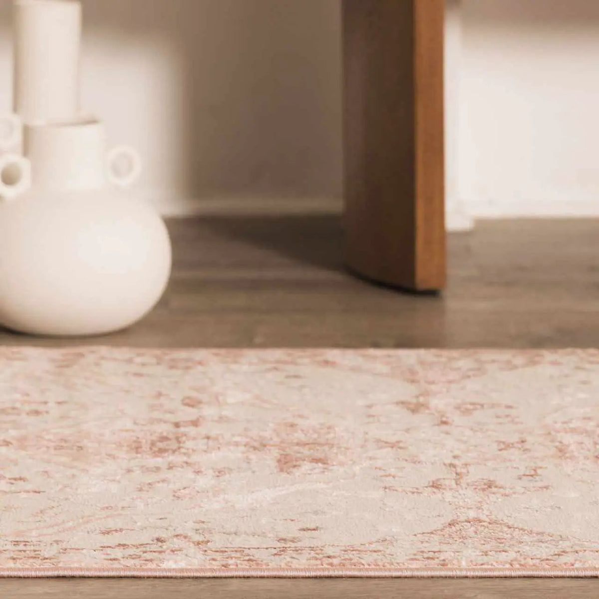 Zora Pink Area Rug, installed in a room 4