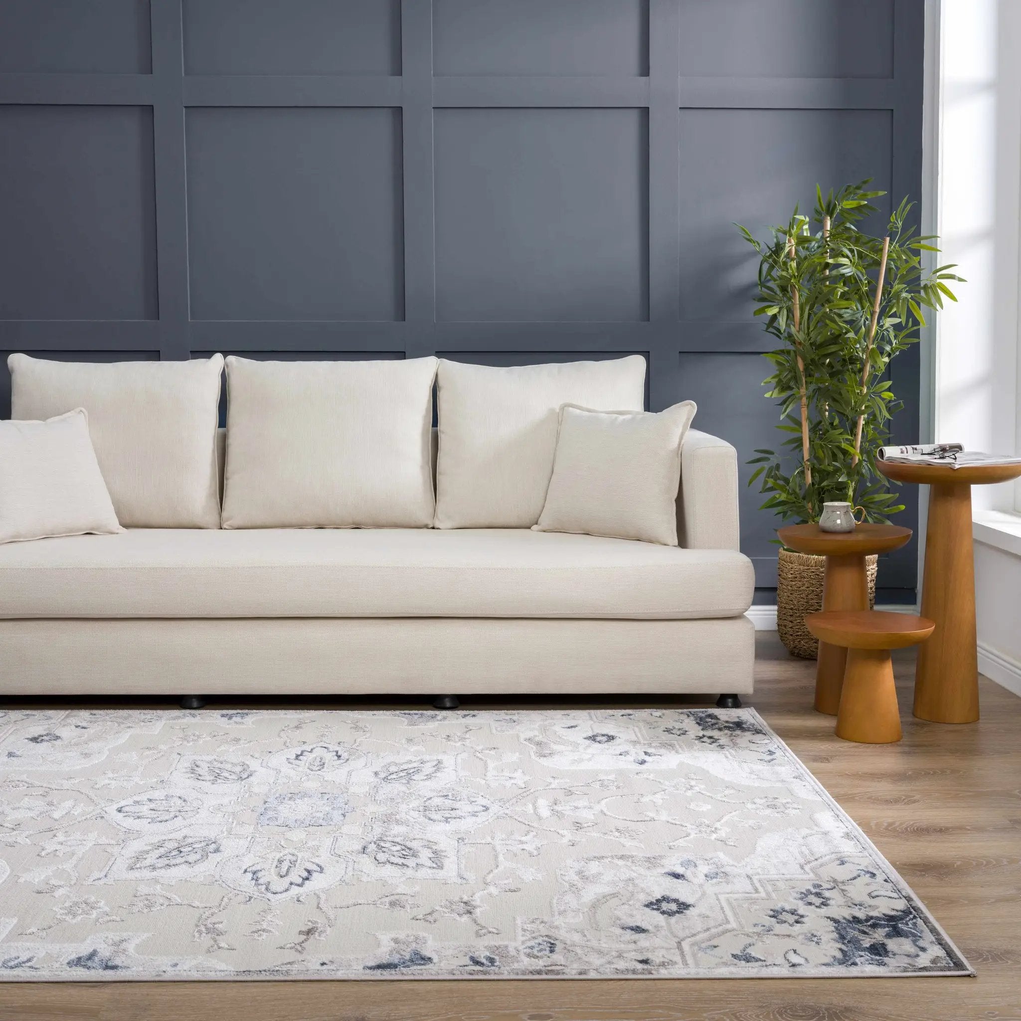 Calum Blue & Gray Area Rug by Hauteloom