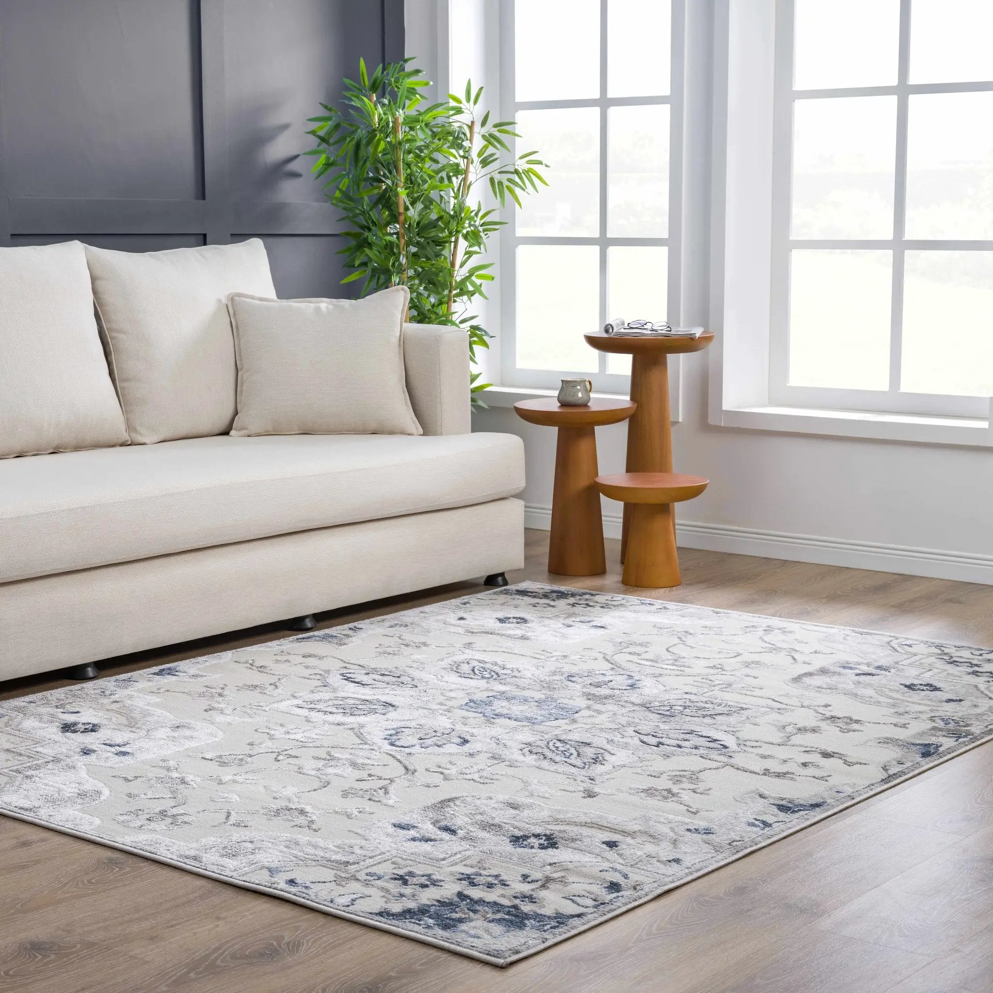 Calum Blue & Gray Area Rug - Clearance by Boutique Rugs