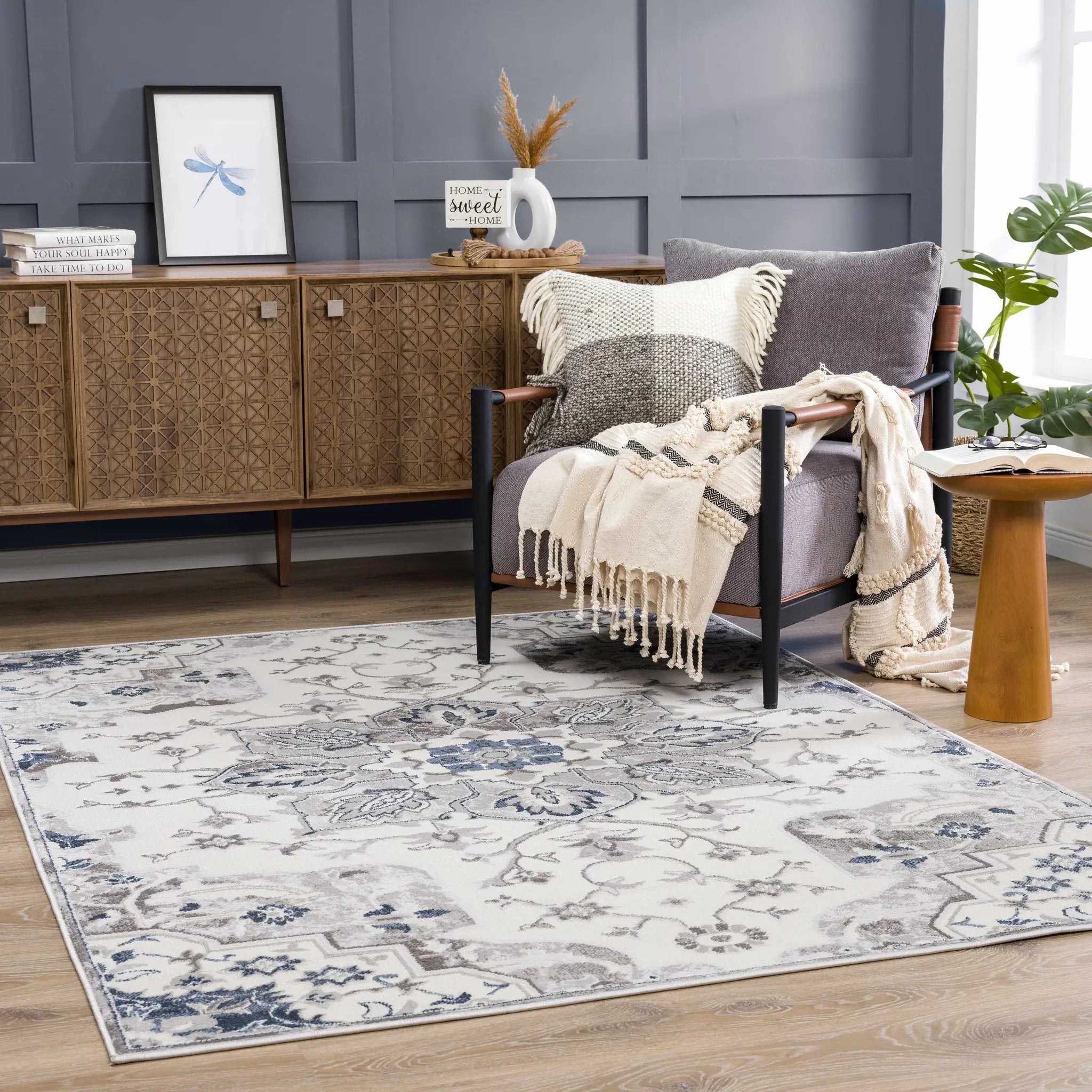 Calum Blue & Gray Area Rug - Clearance by Boutique Rugs