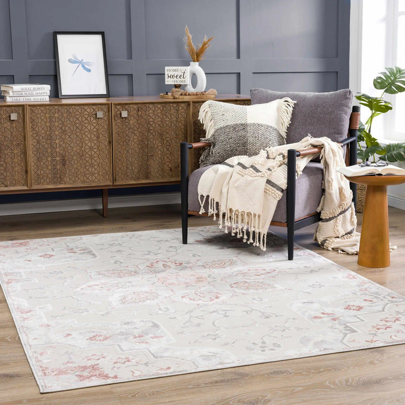 Calum Pink & Gray Area Rug by Hauteloom