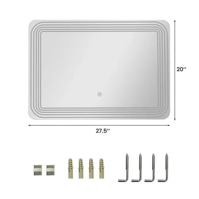3 Tone LED Touch Sensor Wall Mounted Bathroom Mirror by HomePacific