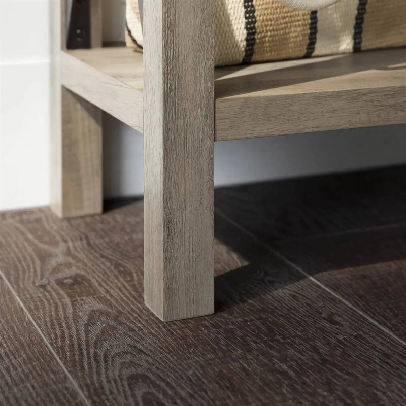 Industrial Farmhouse Entryway Table / Console Table in Taupe Grey Wood Finish by HomePacific