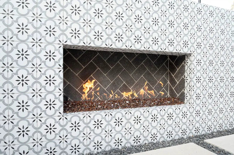 Copper Brown Crushed Glass Pavers 2 in a finished room