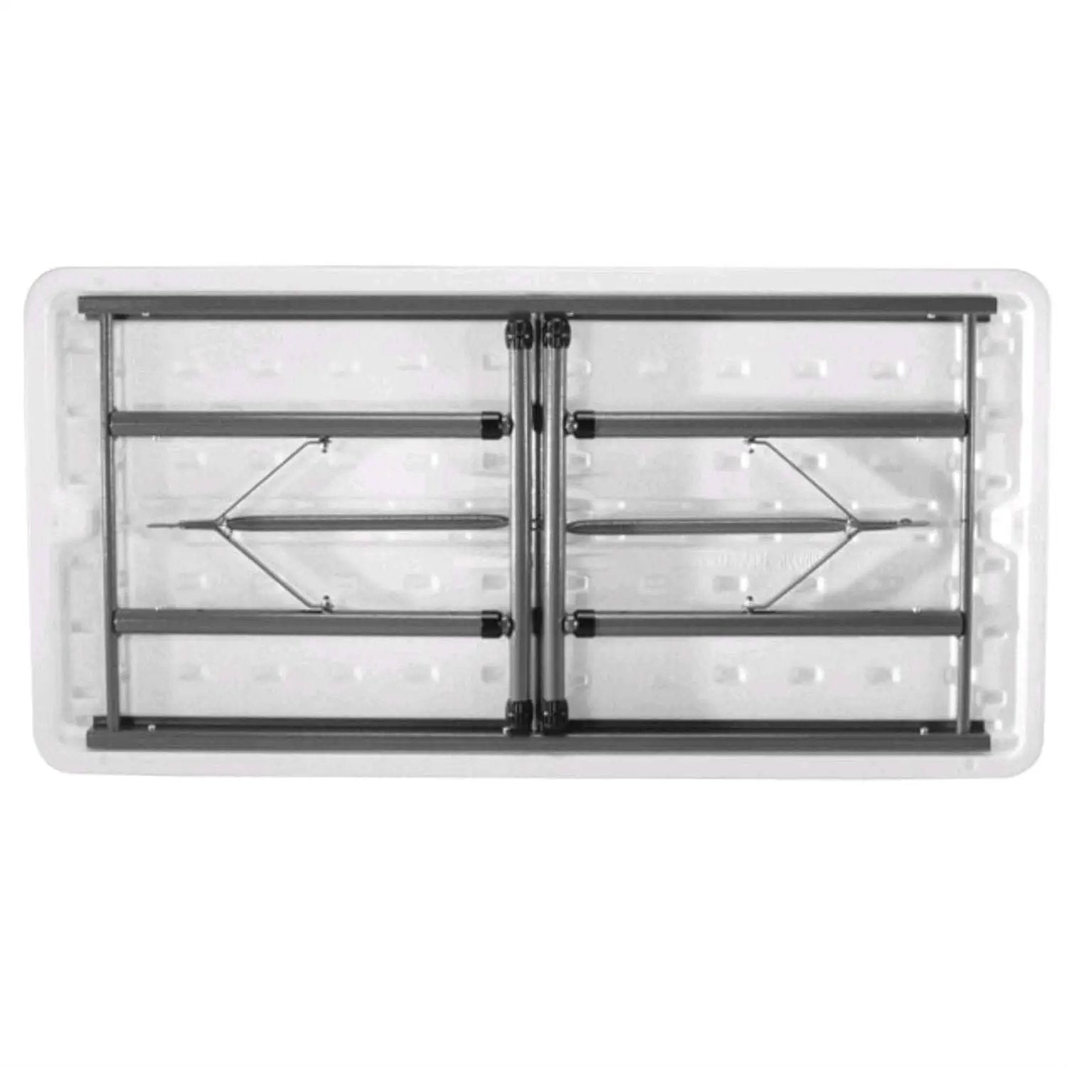 Adjustable Height 4-Foot Commercial Folding Table with White HDPE Top by HomePacific