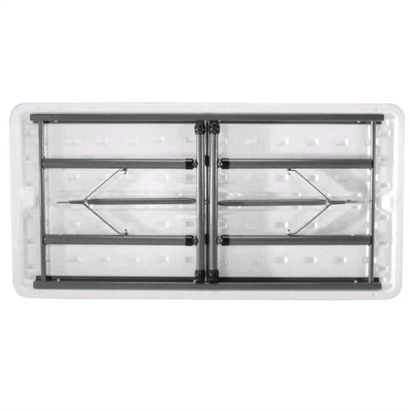 Adjustable Height 4-Foot Commercial Folding Table with White HDPE Top by HomePacific