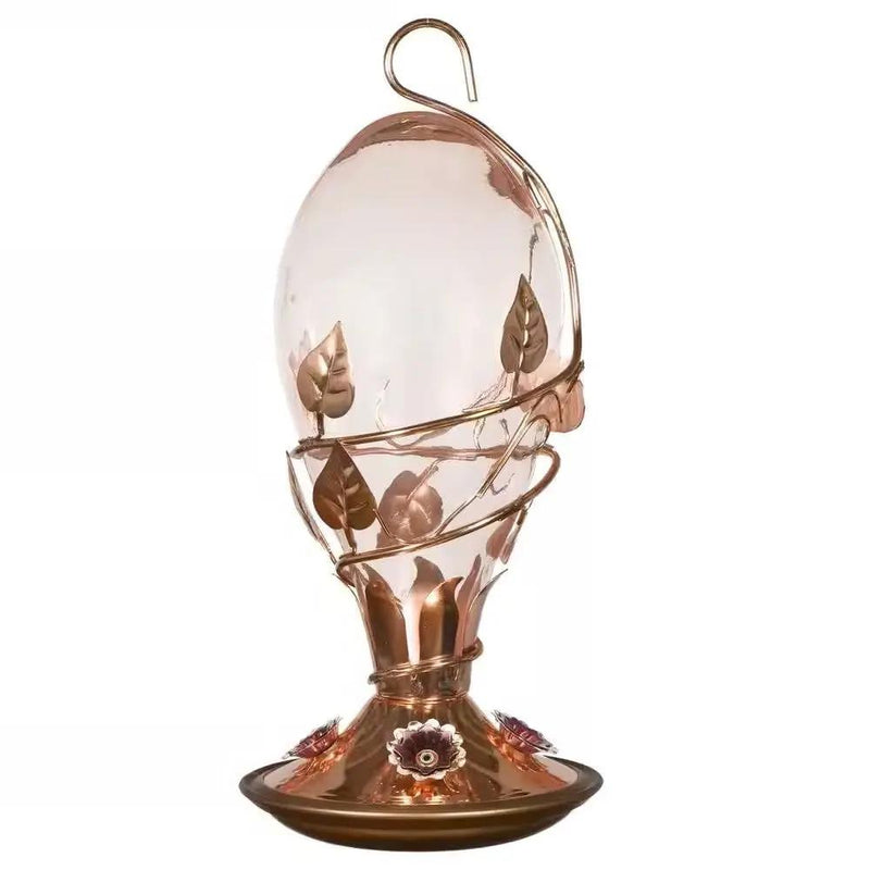 Copper and Glass Hummingbird Feeder - 32 Fl. oz. Nectar Capacity by HomePacific