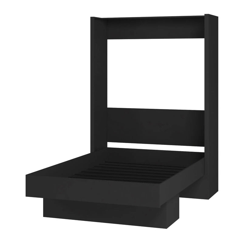 Easy-Lift Full Murphy Wall Bed in Black with Shelf by Sharicks