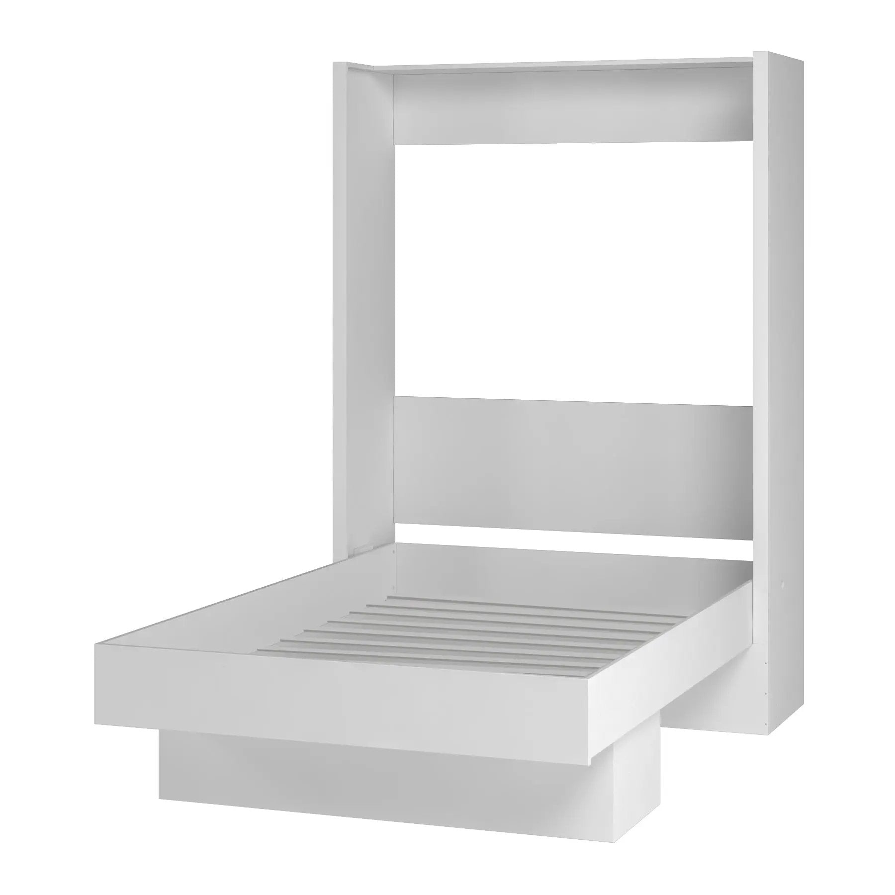 Easy-Lift Queen Murphy Wall Bed in White with Shelf by Sharicks