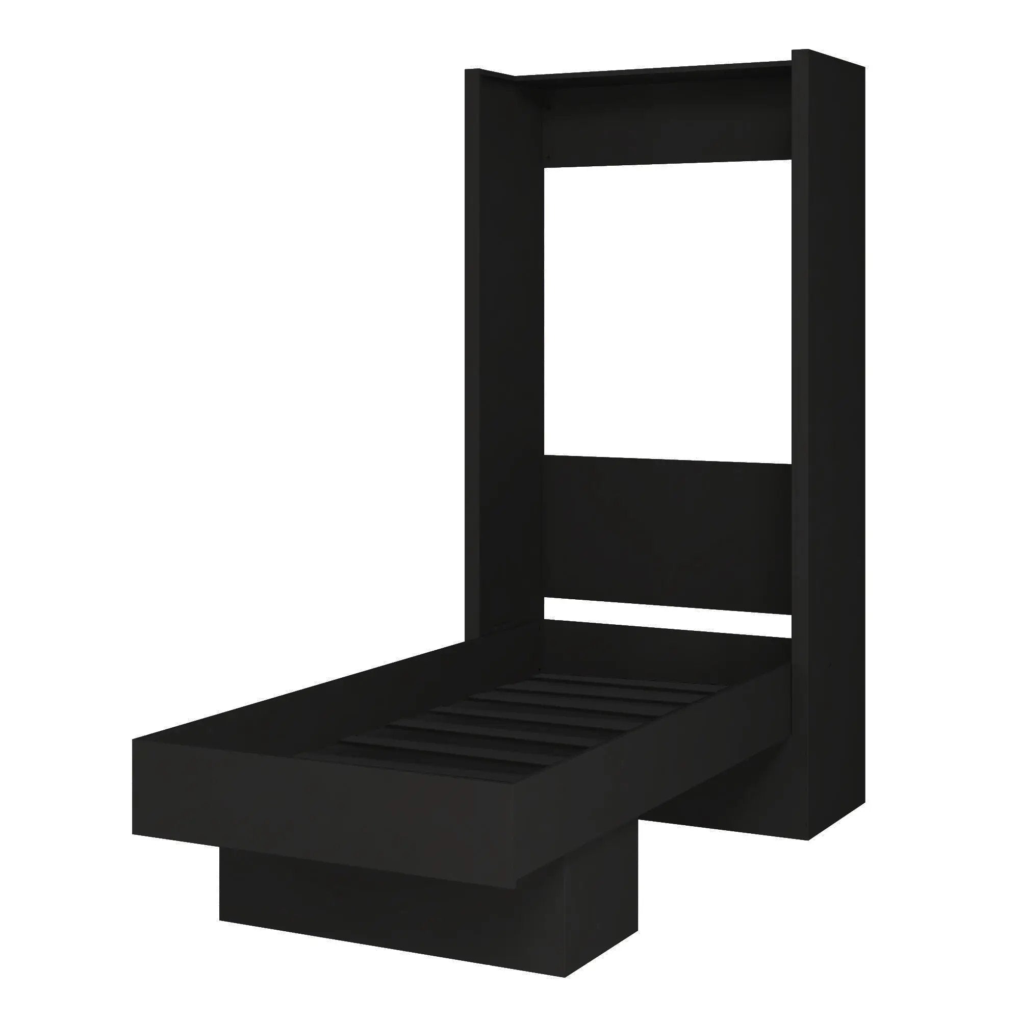 Easy-Lift Twin Murphy Wall Bed in Black with Shelf by Sharicks