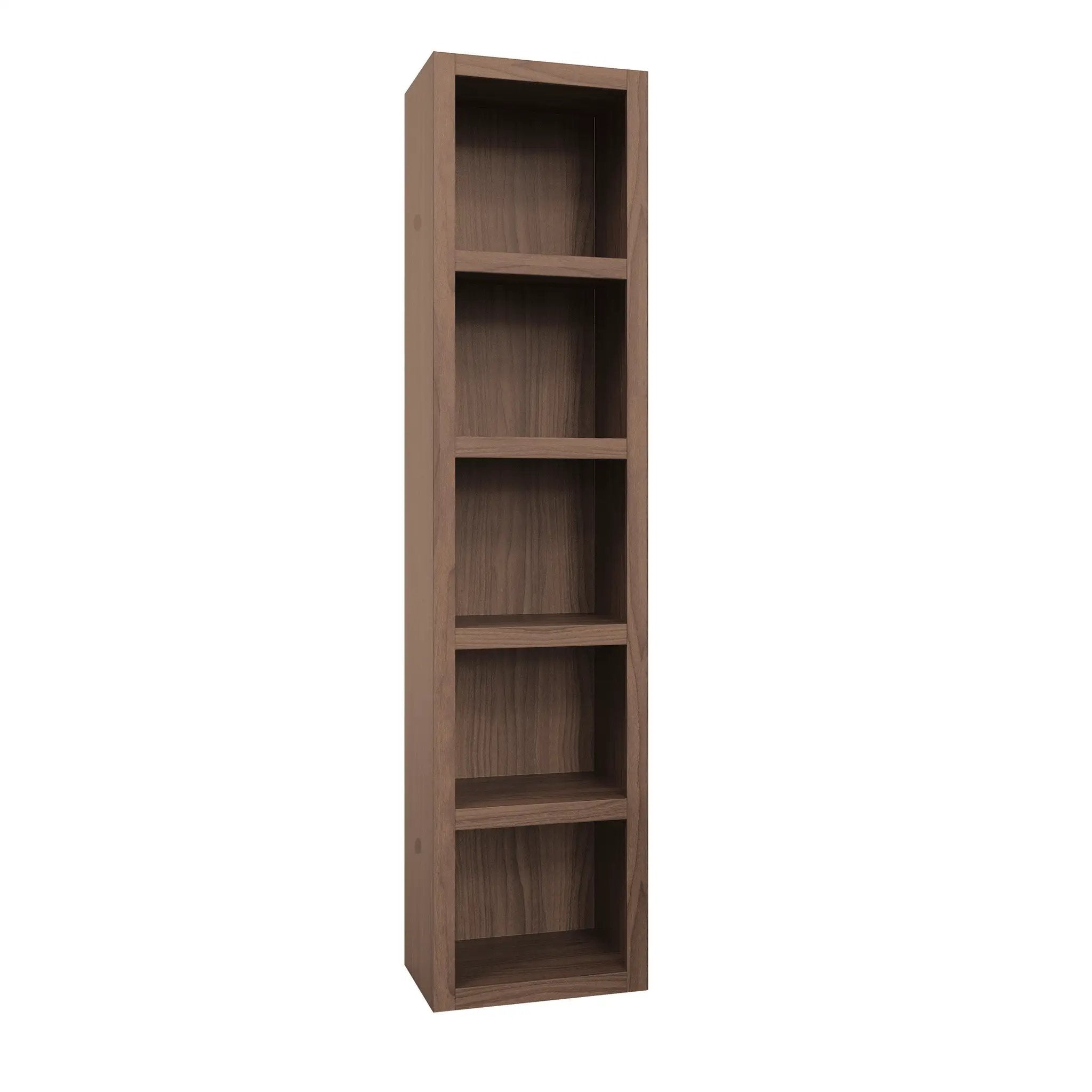 Easy-Lift Full Murphy Wall Bed in Natural Brown Wood Grain with Two Bookshelves by Sharicks