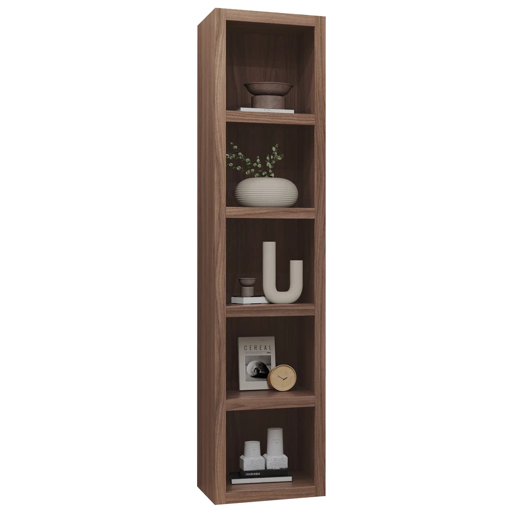 Brown Natural Wood Grain 85-in Tall Wooden Bookcase Shelf by Sharicks