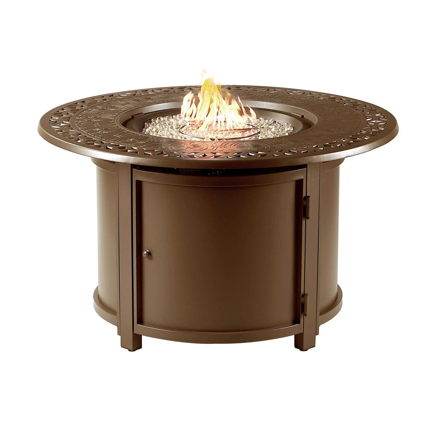 Aluminum 44-in Round Propane Fire Table with Beads, Covers and Lid by Sharicks