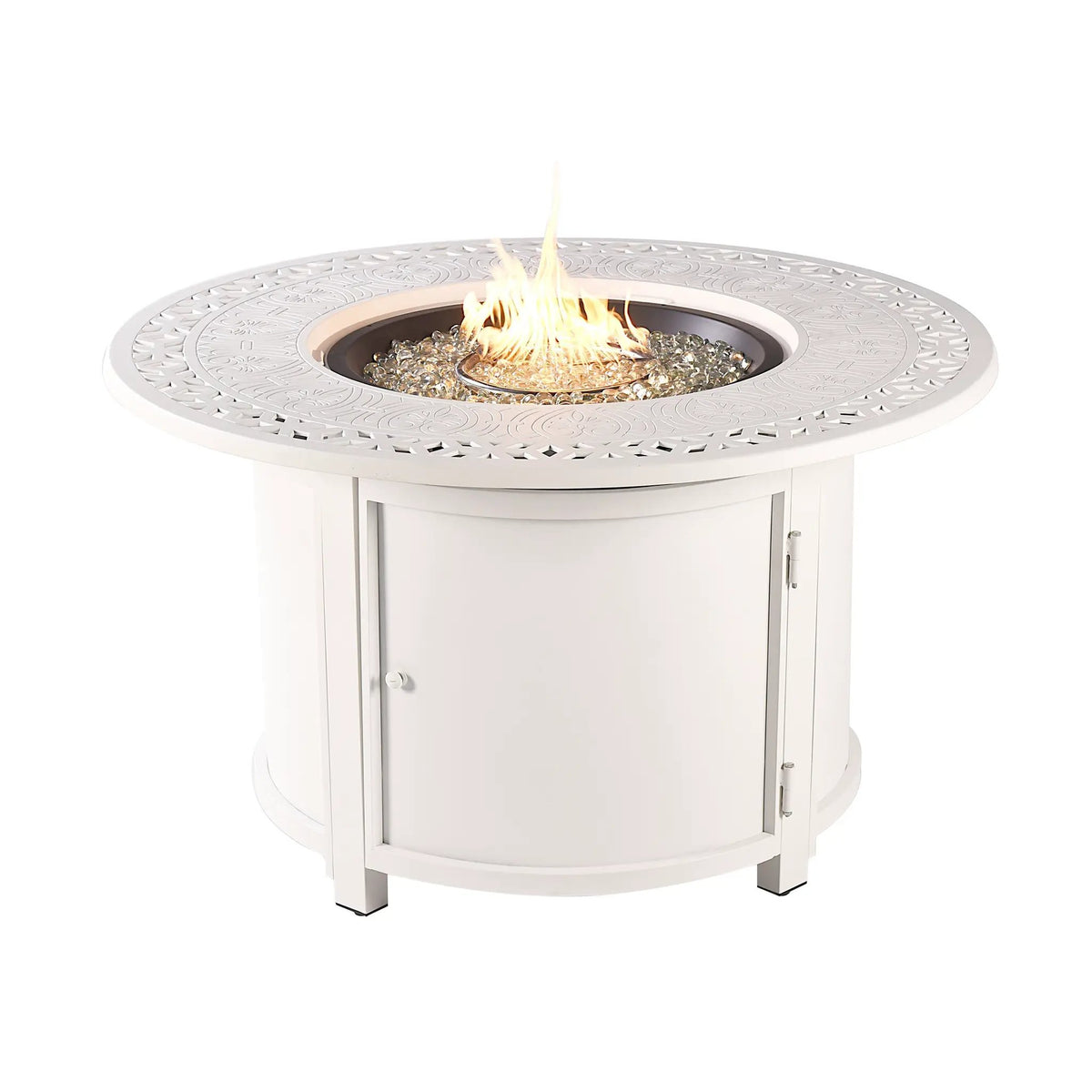 Aluminum 44-in Round Propane Fire Table with Beads, Covers and Lid by Sharicks