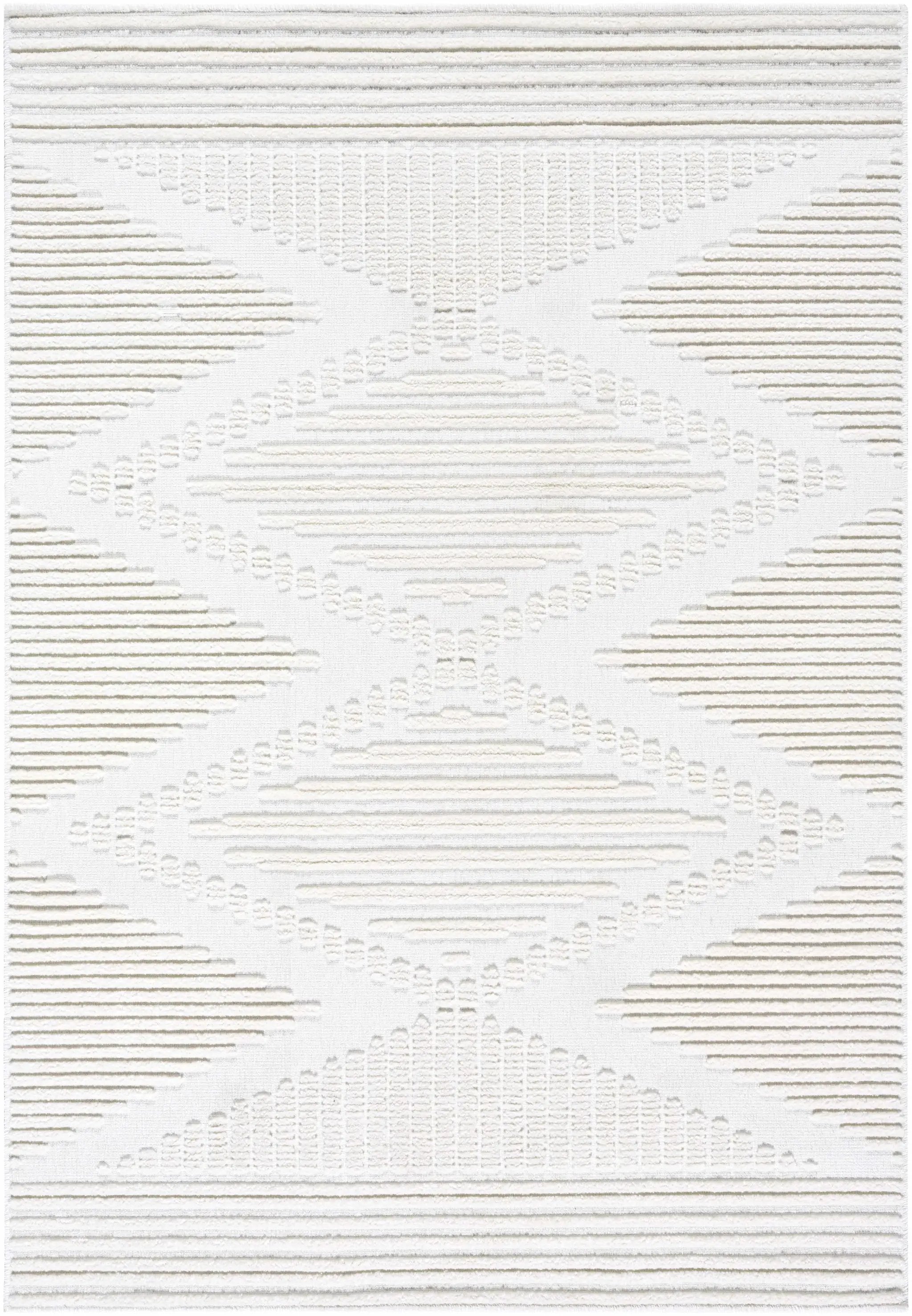 Annika Beige 3D Washable Area Rug by Boutique Rugs