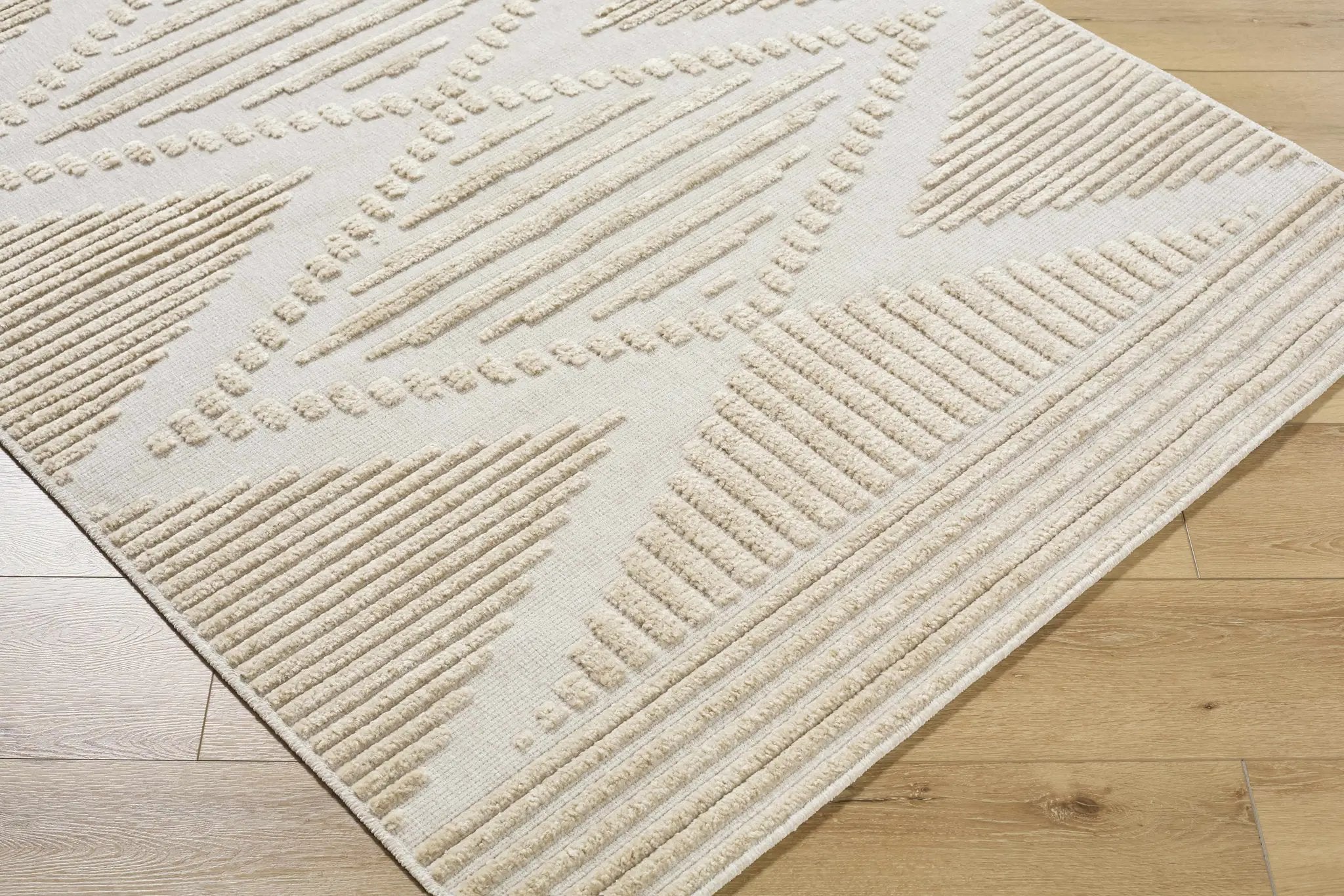 Annika Light Brown 3D Washable Area Rug by Boutique Rugs