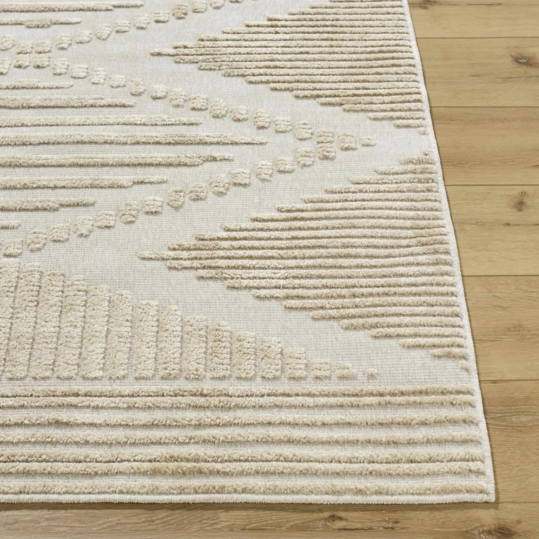 Annika Light Brown 3D Washable Area Rug by Boutique Rugs