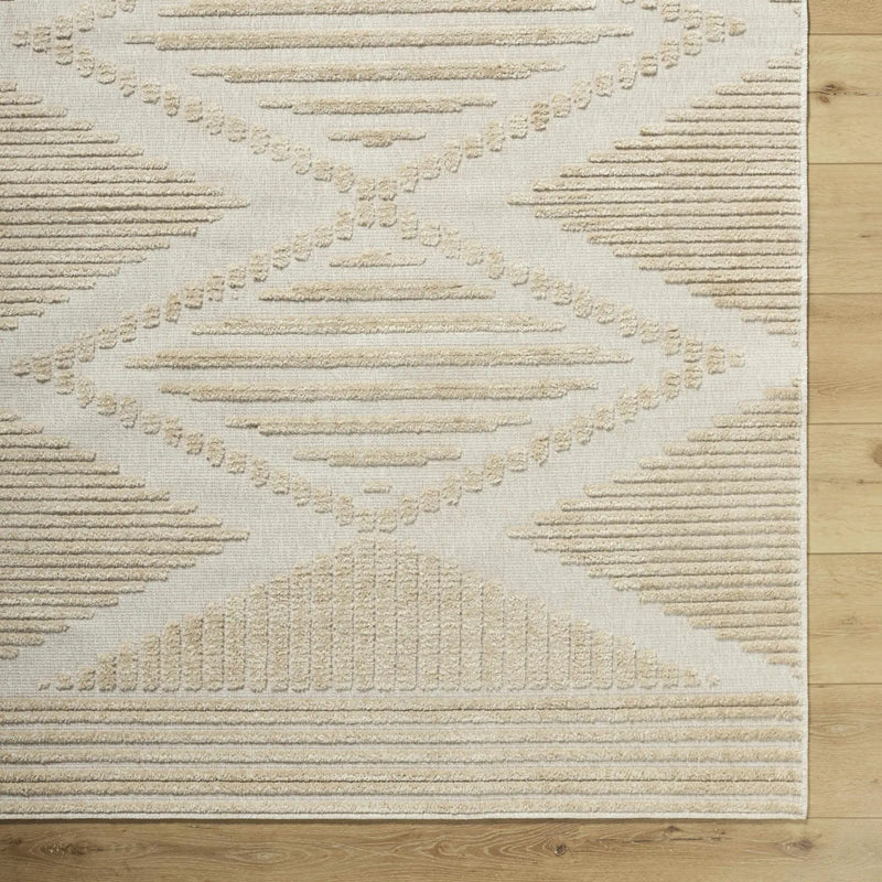 Annika Light Brown 3D Washable Area Rug by Boutique Rugs