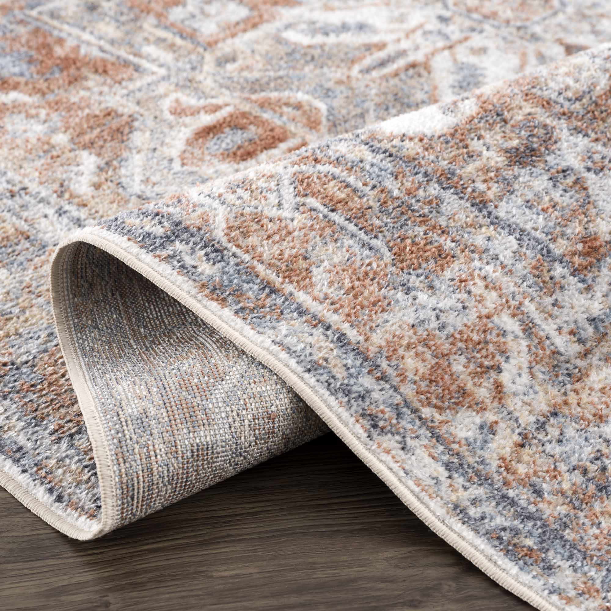 Rust Hera Washable Area Rug - Clearance by Boutique Rugs