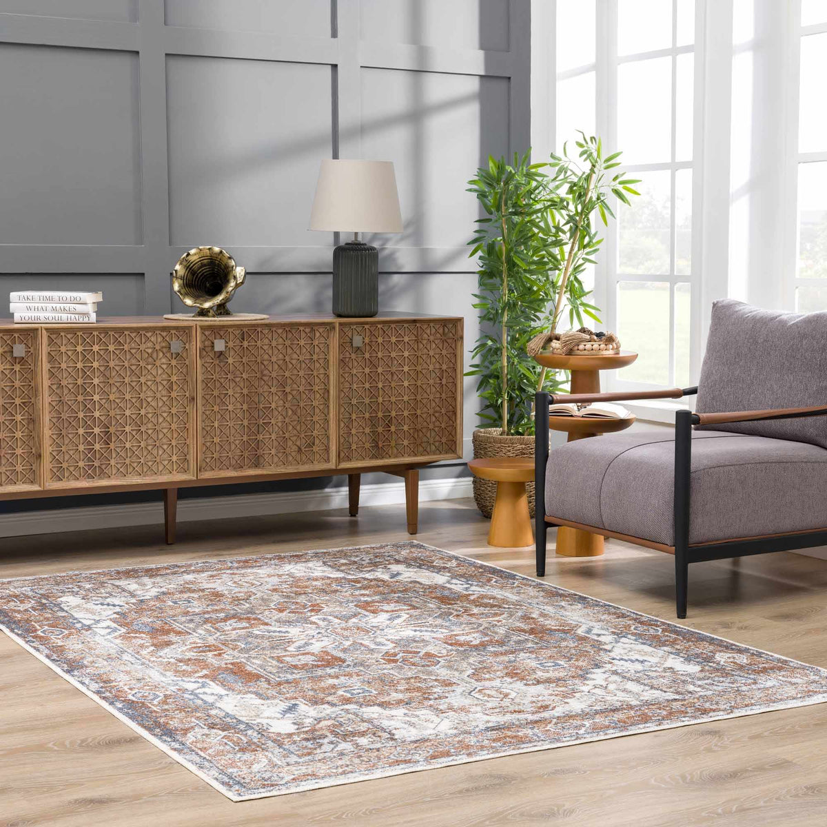 Rust Hera Washable Area Rug - Clearance, installed in a room 4